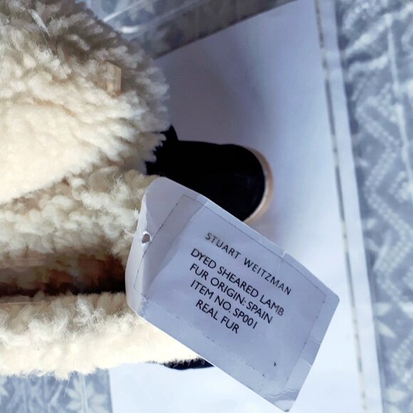 NWT Stuart Weitzman black suede shearling bootie - Picture 8 of 9